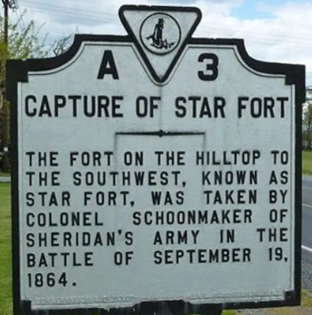Historical marker for the Star Fort at Winchester, Virginia