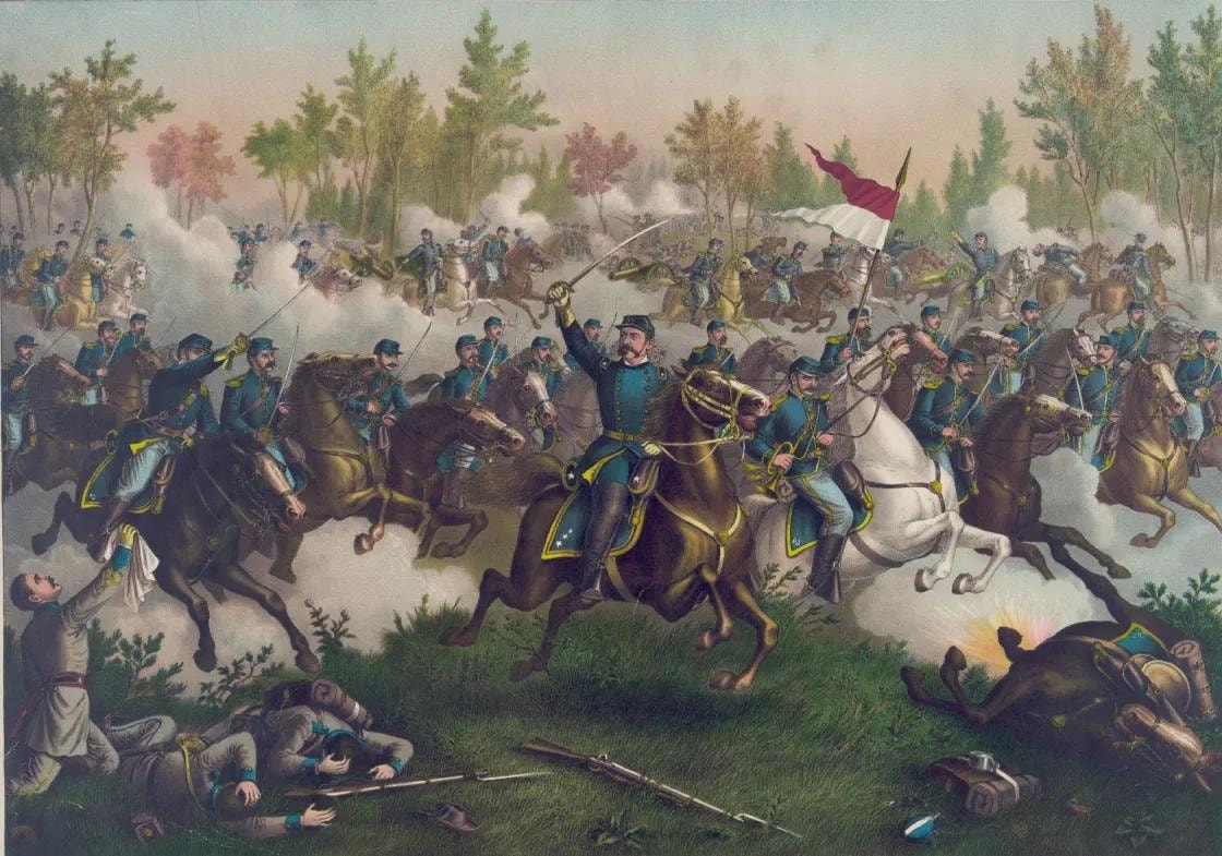 Painting depicting Schoonmaker's Charge at the Battle of Third Winchester