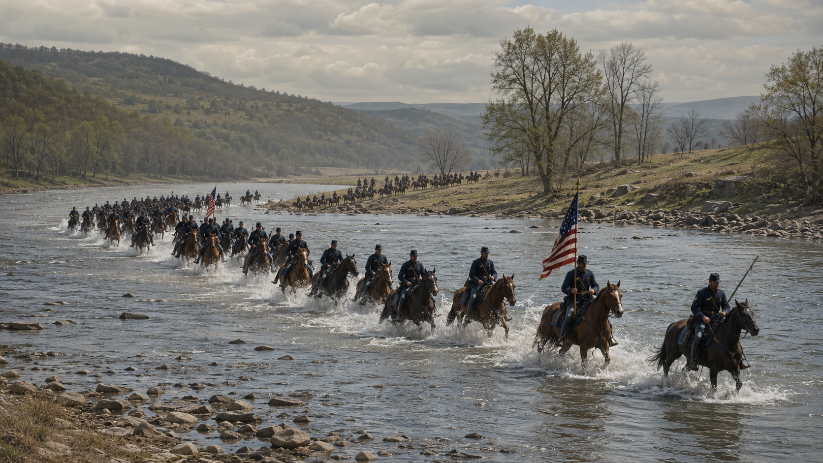 Averell's Union cavalry surprise attack at the Battle of Moorefield, August 7, 1864